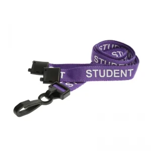 Purple Student Lanyards W Plastic Clip