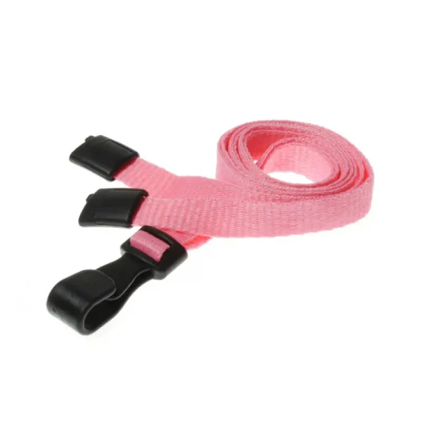 pink lanyard with plastic J clip