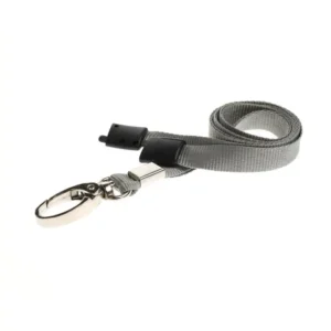 Recycled Grey Lanyards with Metal Lobster Clip