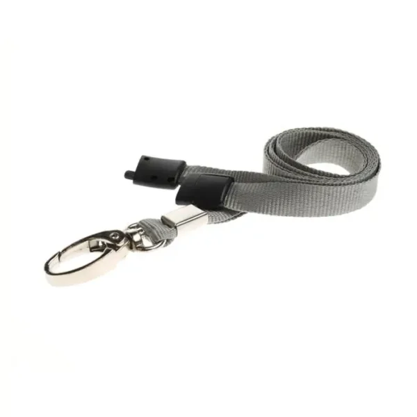 Recycled Grey Lanyards with Metal Lobster Clip