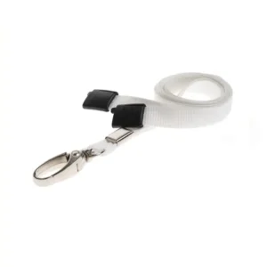 Recycled White Lanyards with Metal Lobster Clip